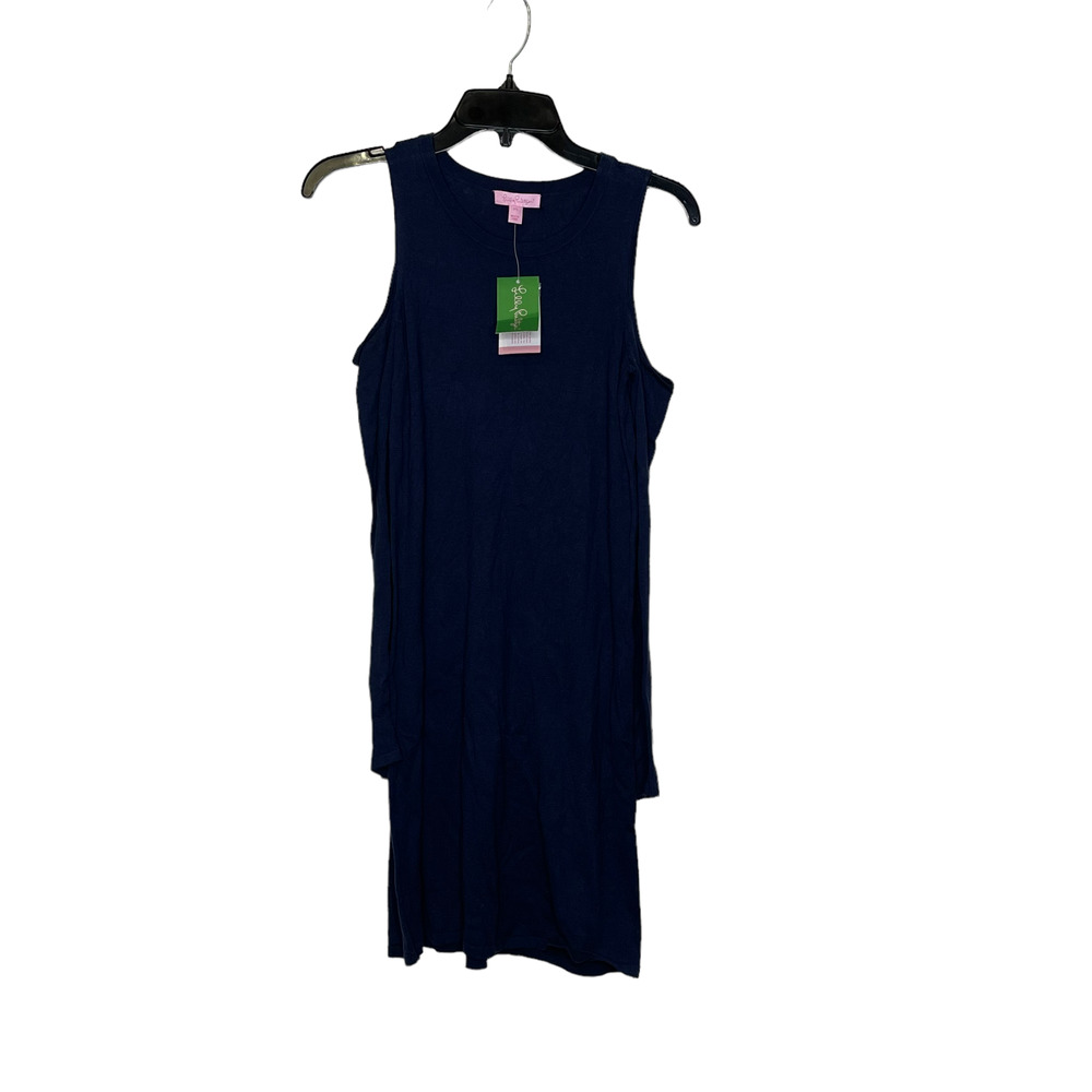 Lilly Pulitzer Sweater Dress Size XS Navy Blue Womens Cotton Wool Blend LS Knit